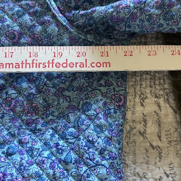 Quilted floral reversible jacket Womens L  Cotton cottage core Country Romantic - Picture 15 of 16